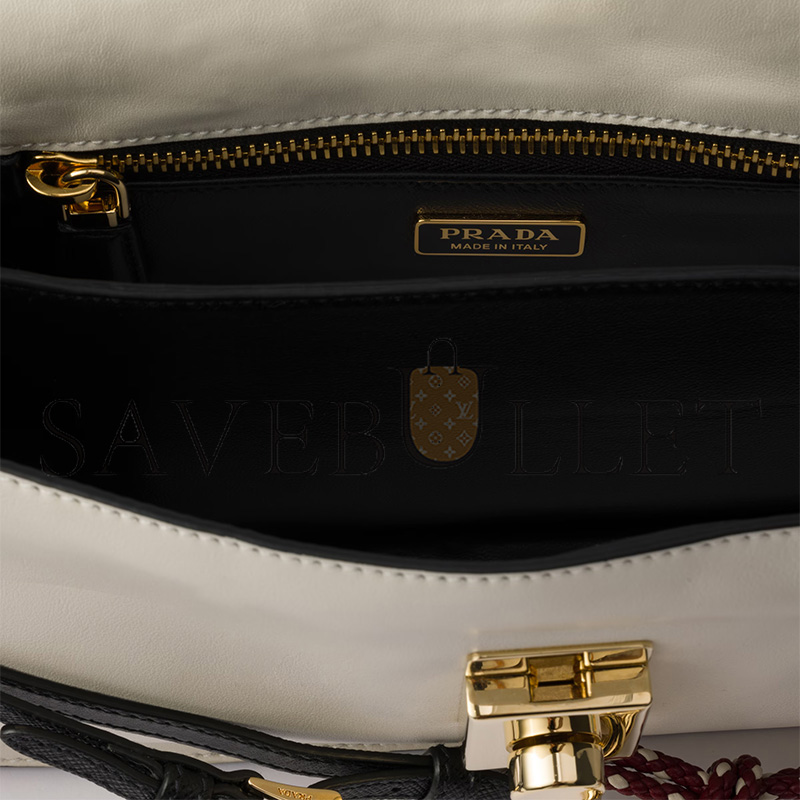 Pra*a soft sound small leather shoulder bag with charms 1bd379 (24*13.5*5cm)